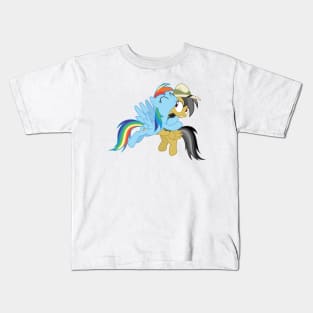 Rainbow Dash and Daring Do hug 1 Kids T-Shirt